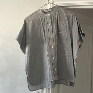 Everlane Striped Poplin Square Shirt - Size 8